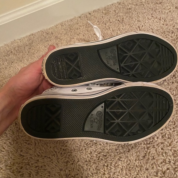 Converse all star junior 1.5 mid top leather slip on shoes - Picture 3 of 4